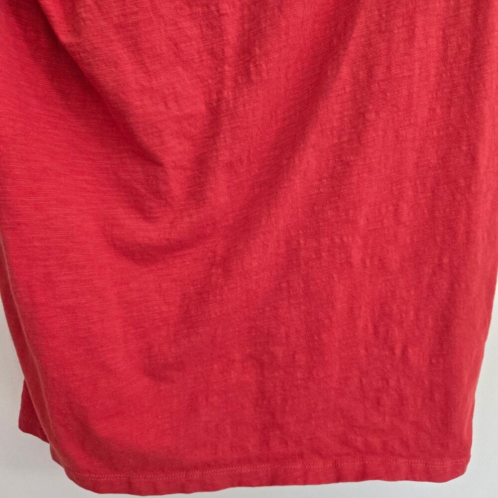 Gap Men Henley Short Sleeve Tee Casual Red Raglan Sleeves Cotton Basics Medium - Picture 7 of 10